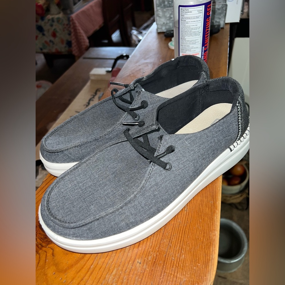 Hey Dudes, Wendy Rise platform, black with glitter